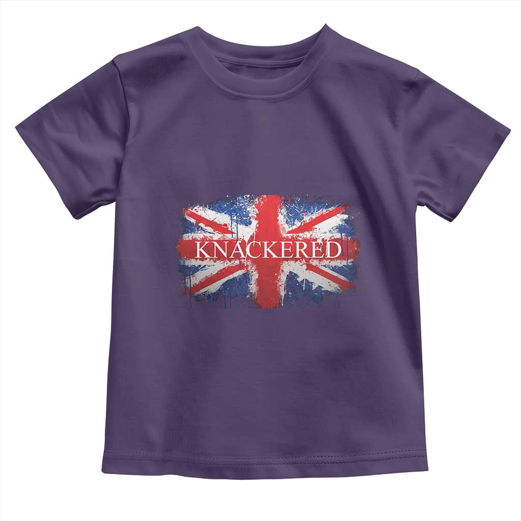 Funny Knackered The UK Flag British Toddler T Shirt TS09 Purple Print Your Wear
