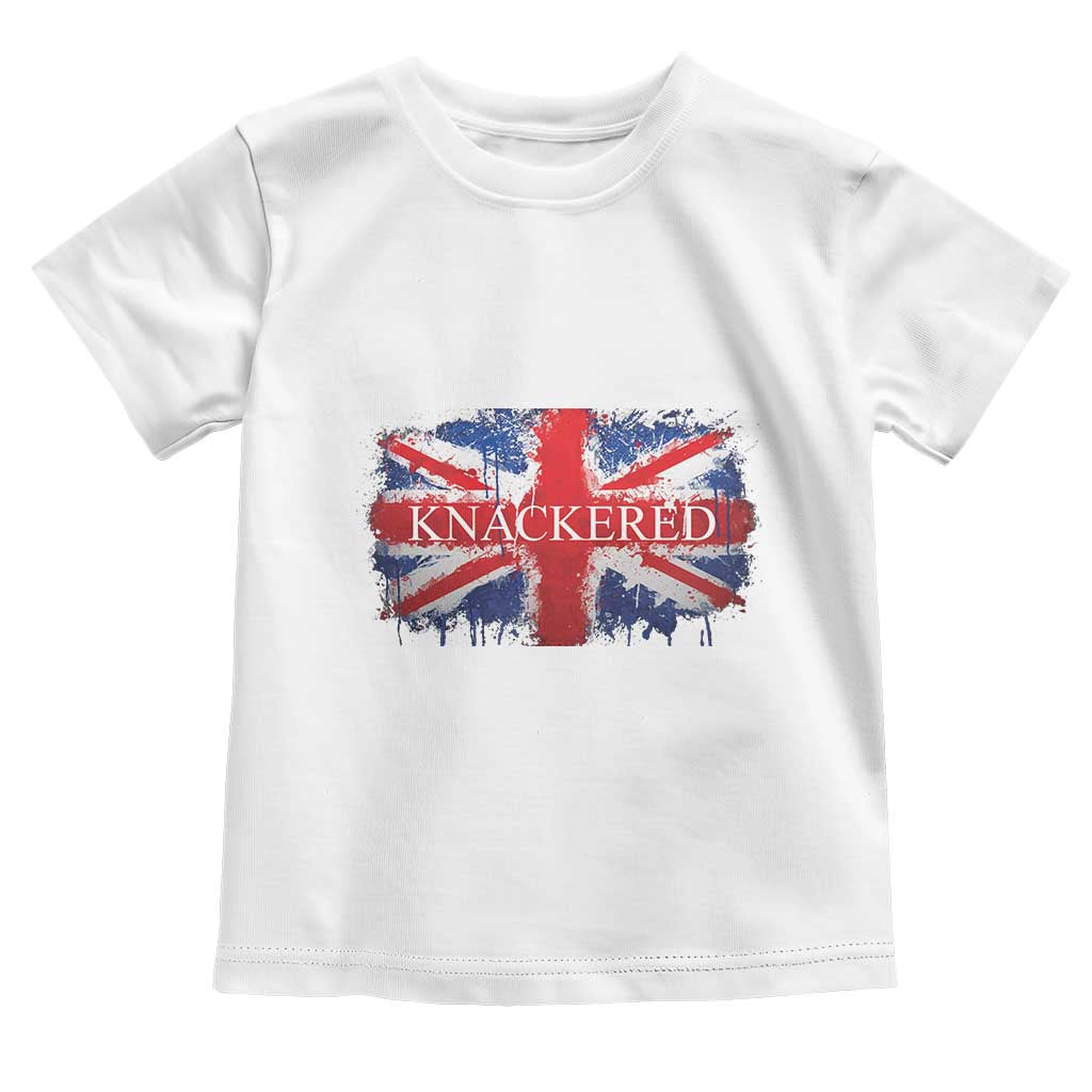 Funny Knackered The UK Flag British Toddler T Shirt TS09 White Print Your Wear
