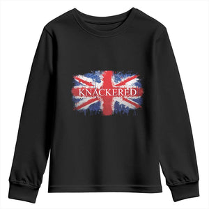 Funny Knackered The UK Flag British Youth Sweatshirt TS09 Black Print Your Wear