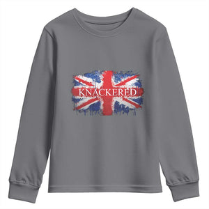 Funny Knackered The UK Flag British Youth Sweatshirt TS09 Charcoal Print Your Wear