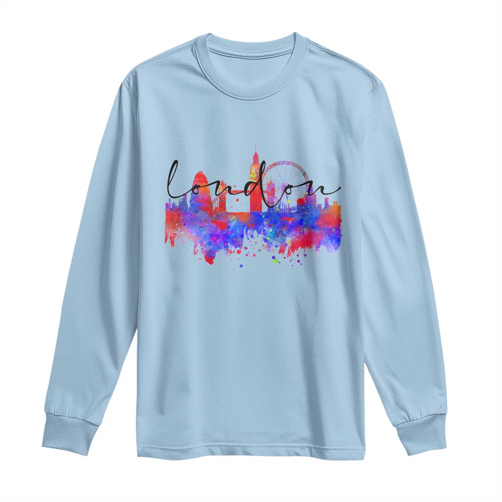 Traveling London Trip Long Sleeve Shirt TS09 Light Blue Print Your Wear