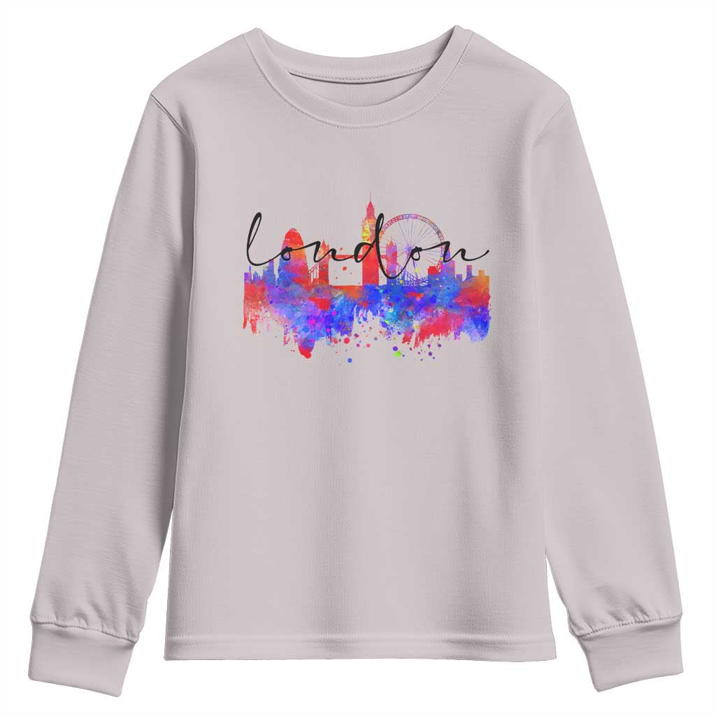 Traveling London Trip Youth Sweatshirt TS09 Ice Gray Print Your Wear