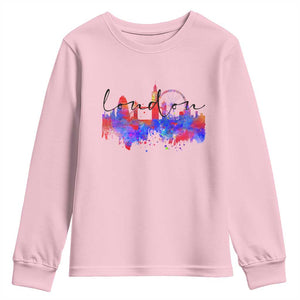 Traveling London Trip Youth Sweatshirt TS09 Light Pink Print Your Wear