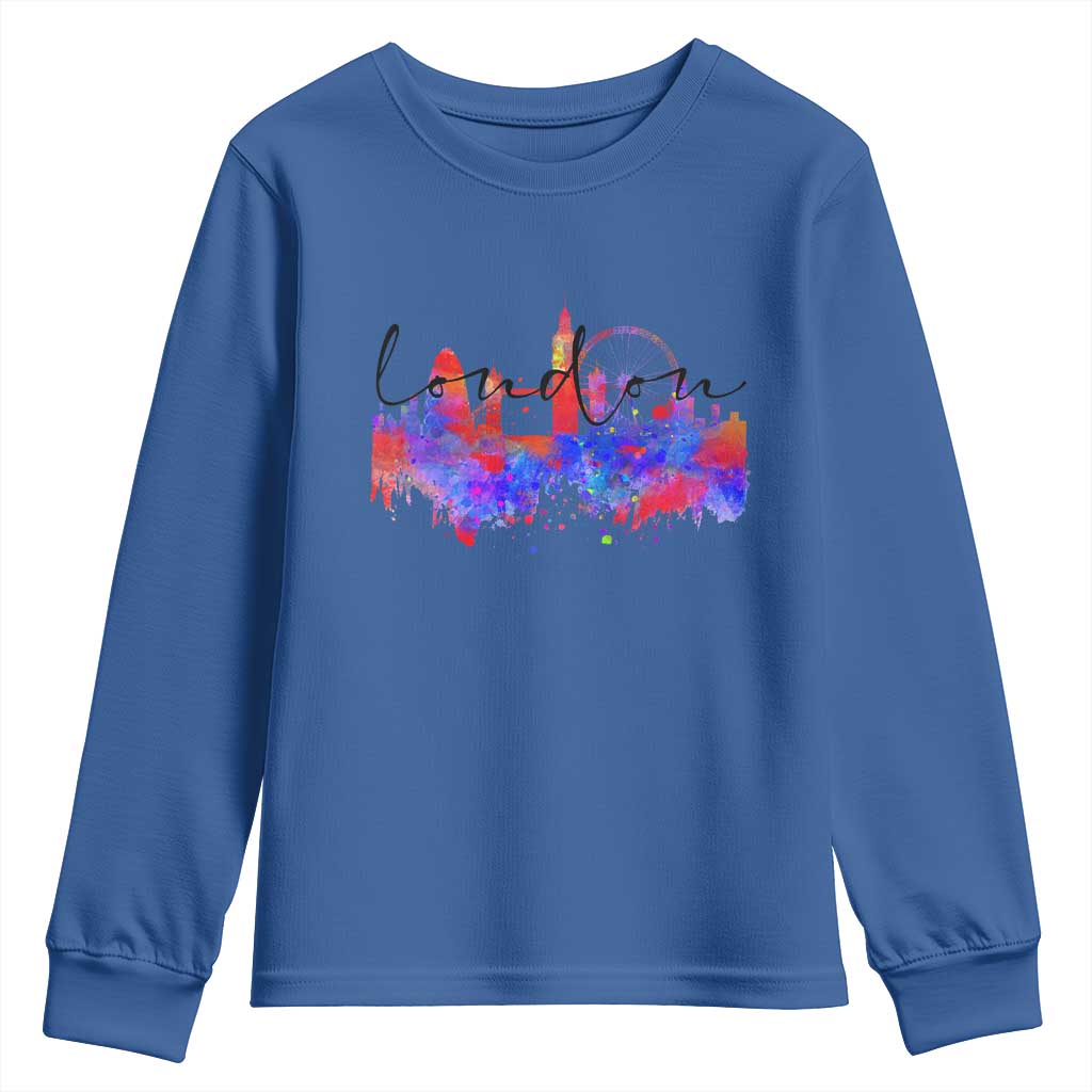 Traveling London Trip Youth Sweatshirt TS09 Royal Blue Print Your Wear
