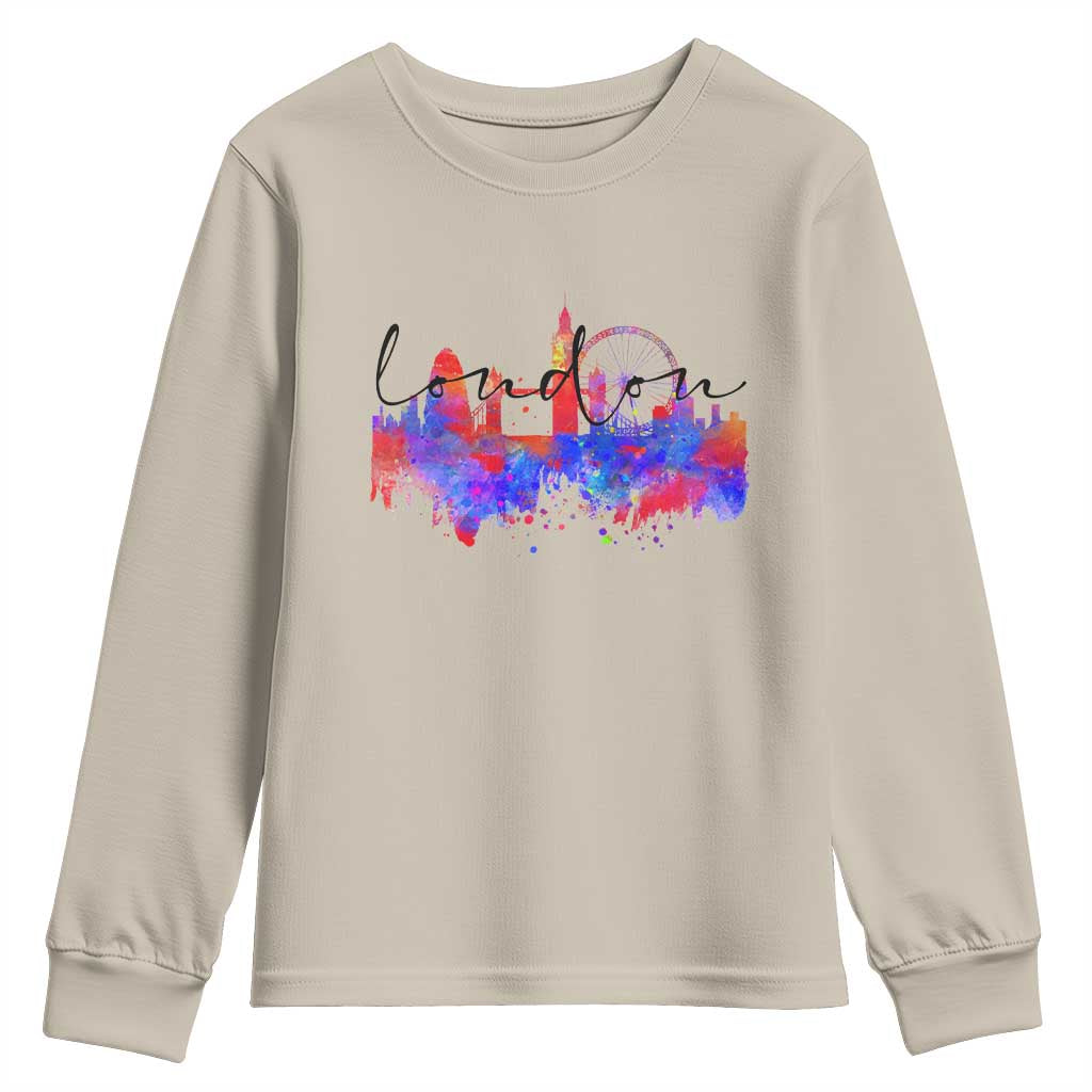 Traveling London Trip Youth Sweatshirt TS09 Sand Print Your Wear
