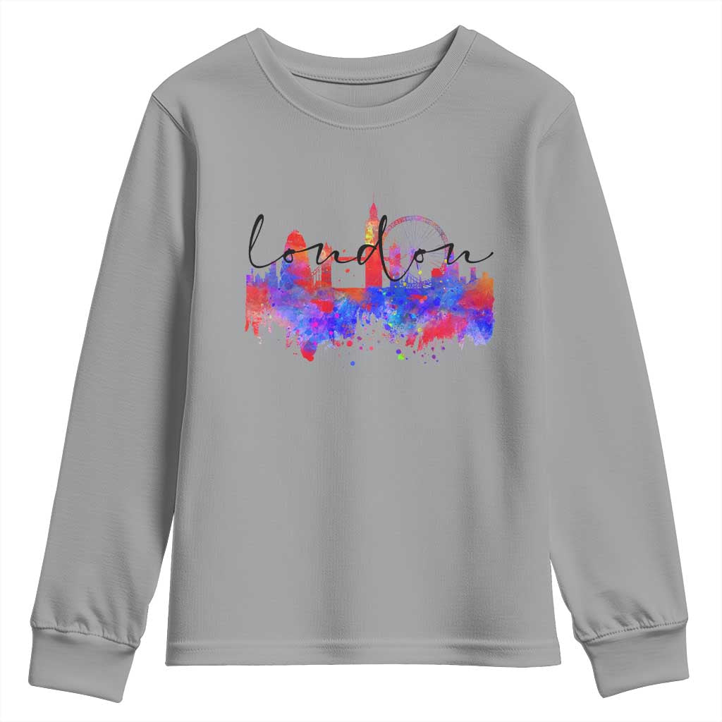 Traveling London Trip Youth Sweatshirt TS09 Sport Gray Print Your Wear