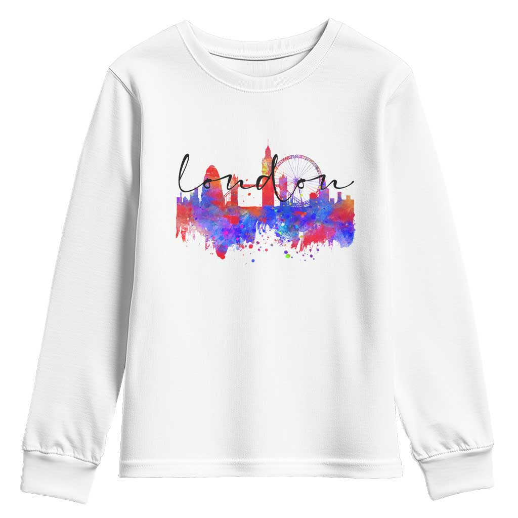 Traveling London Trip Youth Sweatshirt TS09 White Print Your Wear