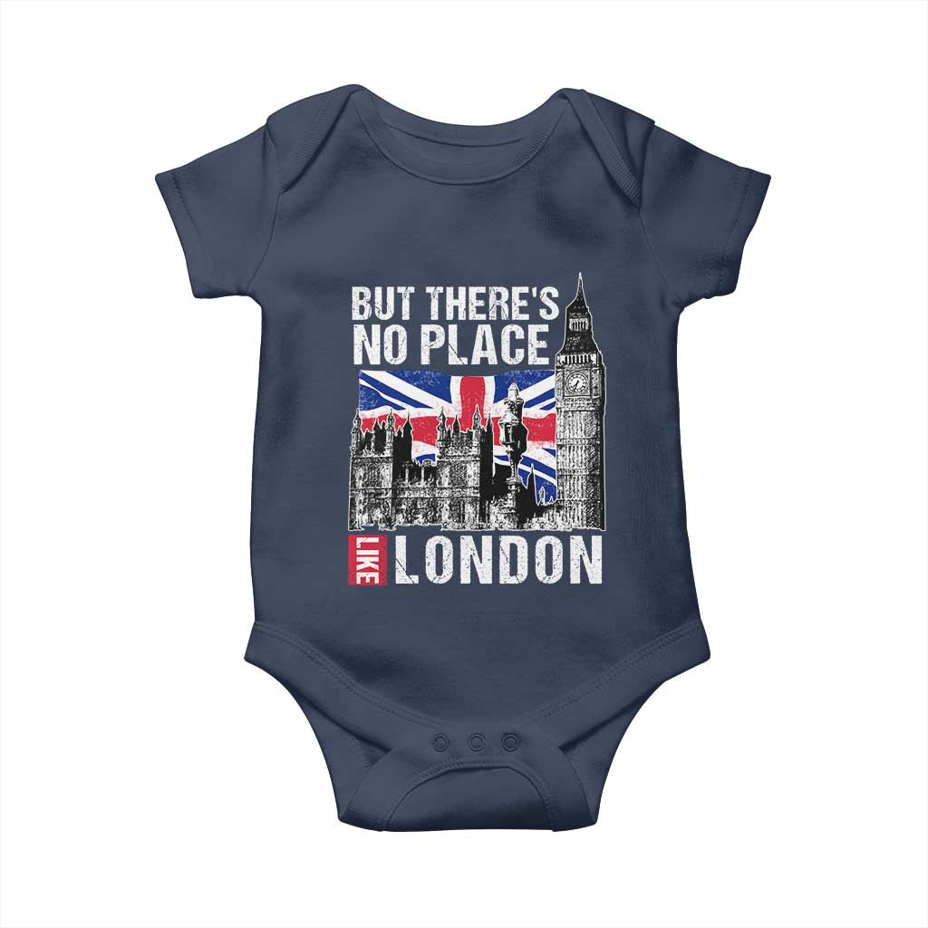 Traveling London Trip Baby Onesie But There's No Place Like London TS09 Navy Print Your Wear