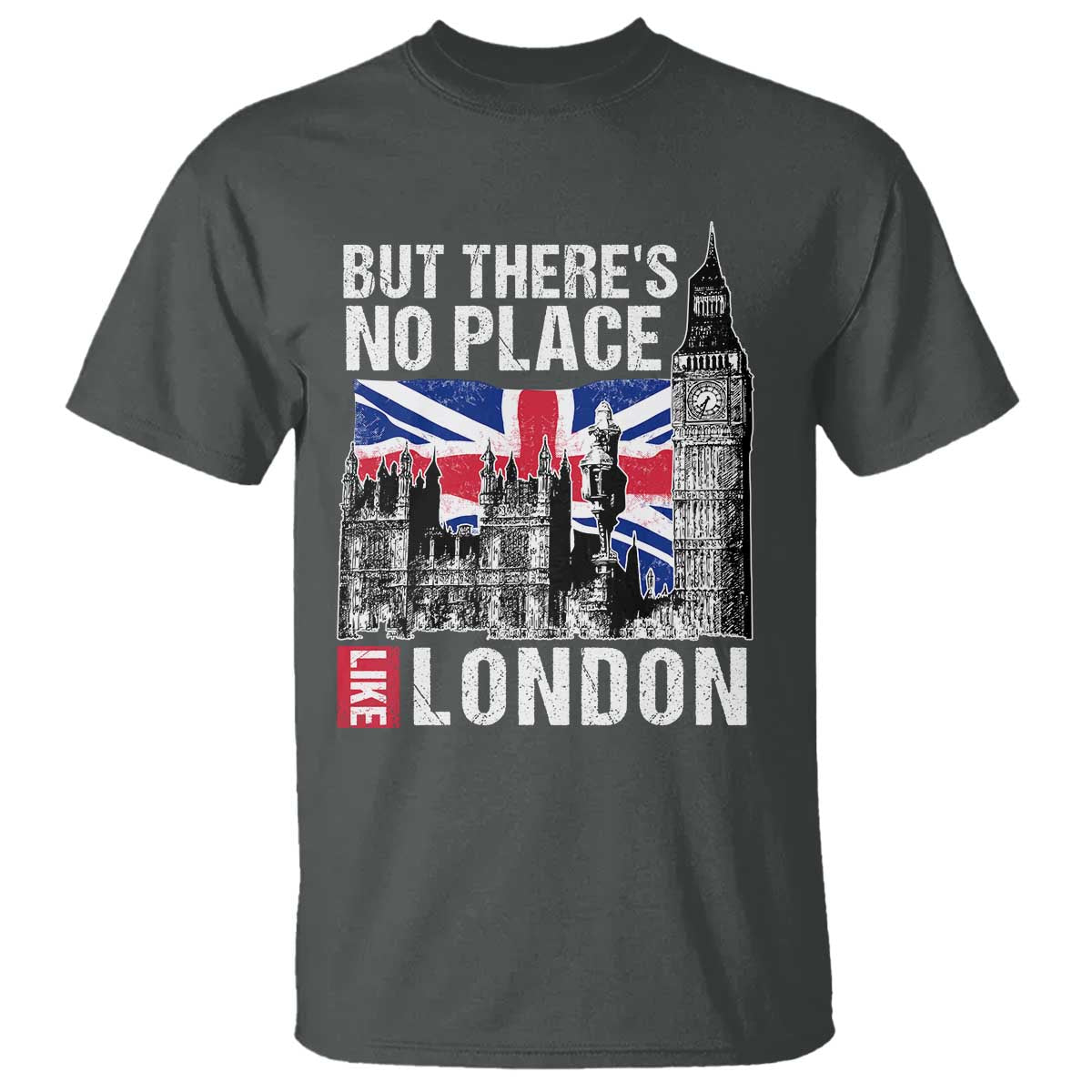 Traveling London Trip T Shirt But There's No Place Like London TS09 Dark Heather Print Your Wear