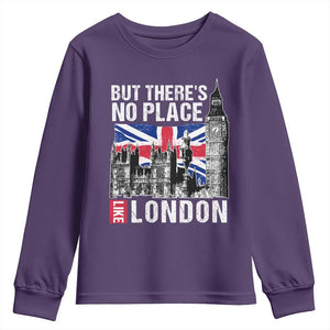 Traveling London Trip Youth Sweatshirt But There's No Place Like London TS09 Purple Print Your Wear