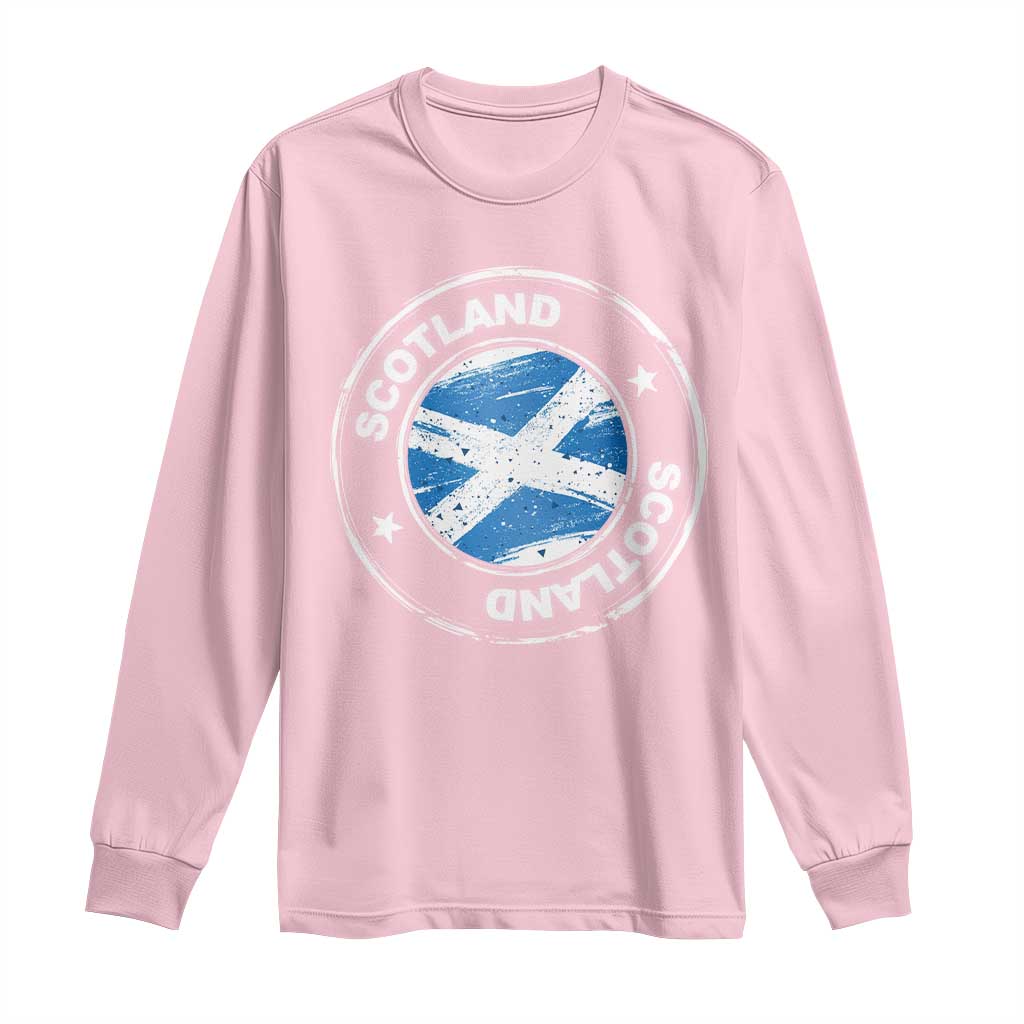 Scotland Flag Scottish Pride Long Sleeve Shirt TS09 Light Pink Print Your Wear