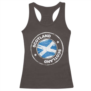 Scotland Flag Scottish Pride Racerback Tank Top TS09 Dark Chocolate Print Your Wear