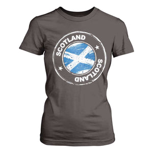Scotland Flag Scottish Pride T Shirt For Women TS09 Dark Chocolate Print Your Wear