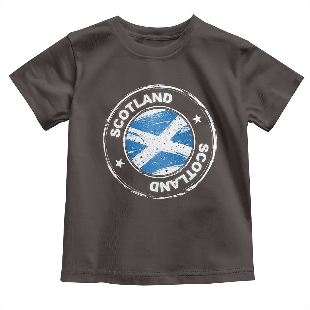Scotland Flag Scottish Pride Toddler T Shirt TS09 Dark Chocolate Print Your Wear