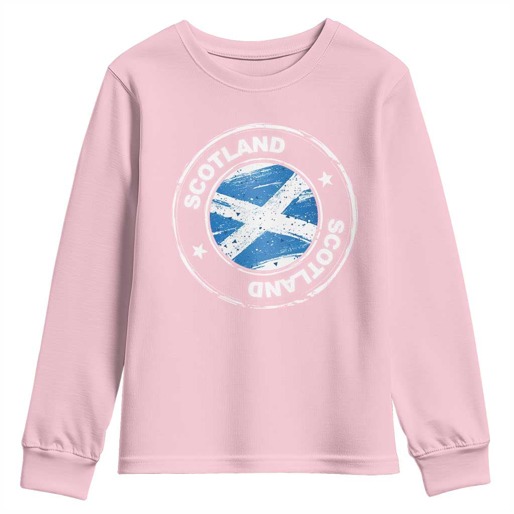 Scotland Flag Scottish Pride Youth Sweatshirt TS09 Light Pink Print Your Wear