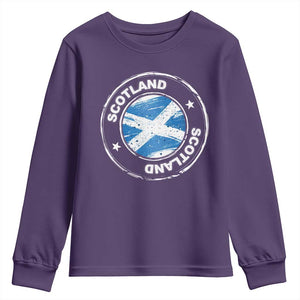 Scotland Flag Scottish Pride Youth Sweatshirt TS09 Purple Print Your Wear