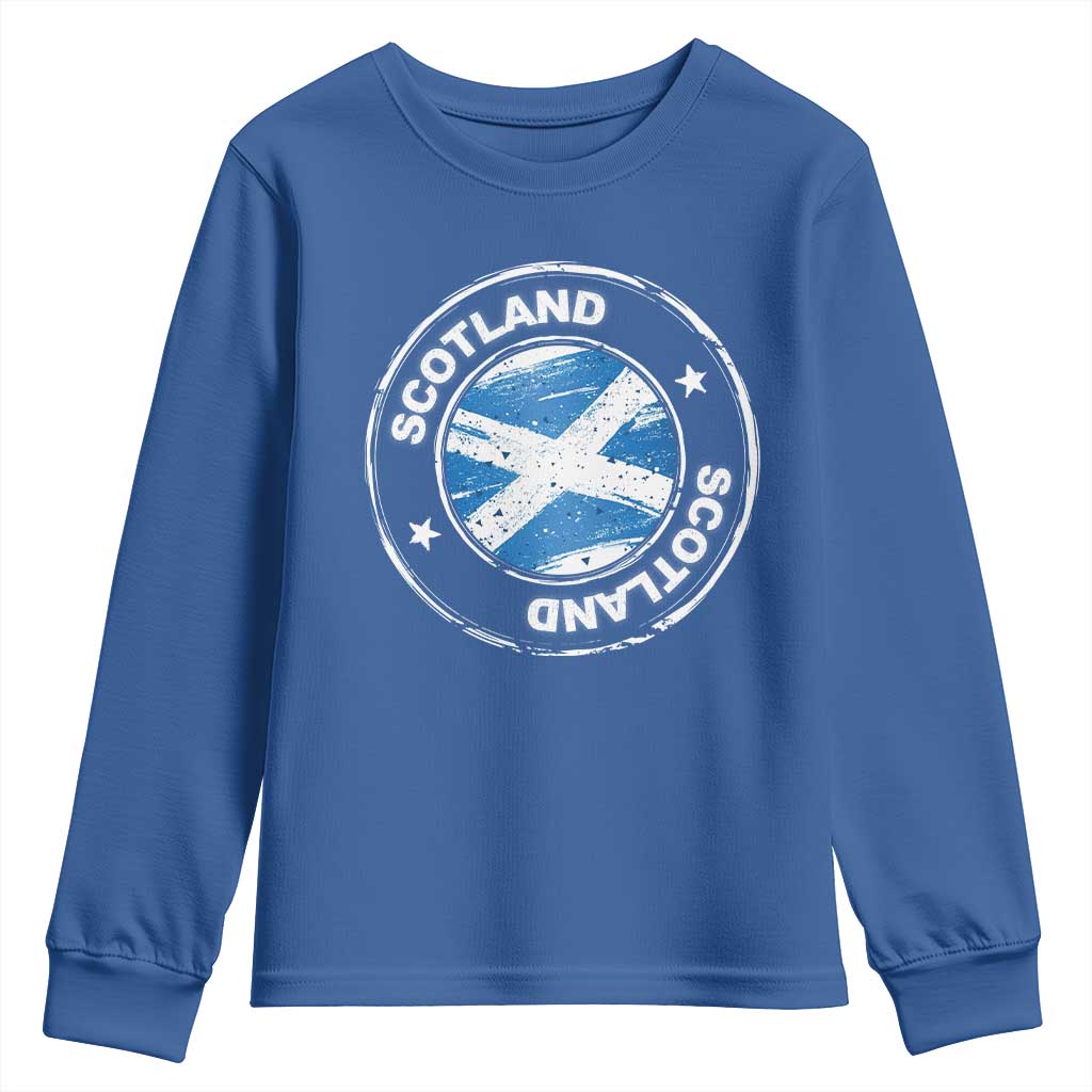 Scotland Flag Scottish Pride Youth Sweatshirt TS09 Royal Blue Print Your Wear