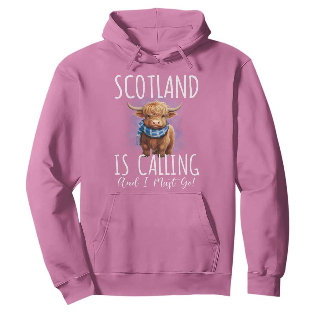 Scotland is Calling and I must Go Highland Cow Hoodie TS09 Azalea Print Your Wear
