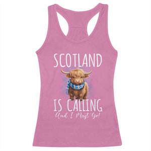 Scotland is Calling and I must Go Highland Cow Racerback Tank Top TS09 Azalea Print Your Wear