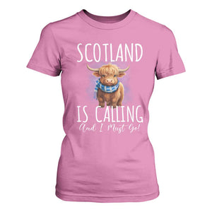 Scotland is Calling and I must Go Highland Cow T Shirt For Women TS09 Azalea Print Your Wear