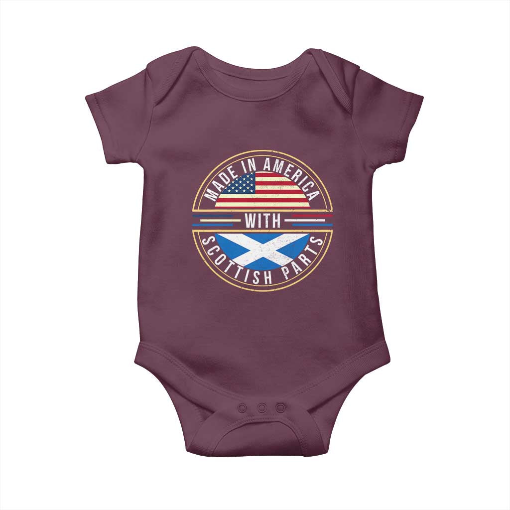 Scottish American Baby Onesie Made In America With Scottish Parts Scotland TS09 Maroon Print Your Wear