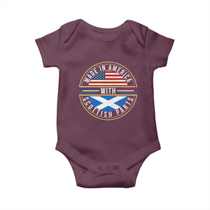 Scottish American Baby Onesie Made In America With Scottish Parts Scotland TS09 Maroon Print Your Wear