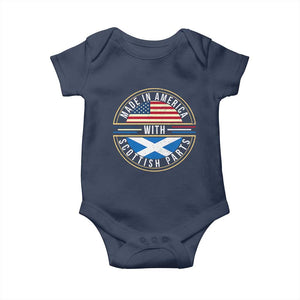 Scottish American Baby Onesie Made In America With Scottish Parts Scotland TS09 Navy Print Your Wear