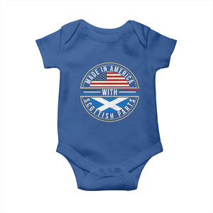 Scottish American Baby Onesie Made In America With Scottish Parts Scotland TS09 Royal Blue Print Your Wear