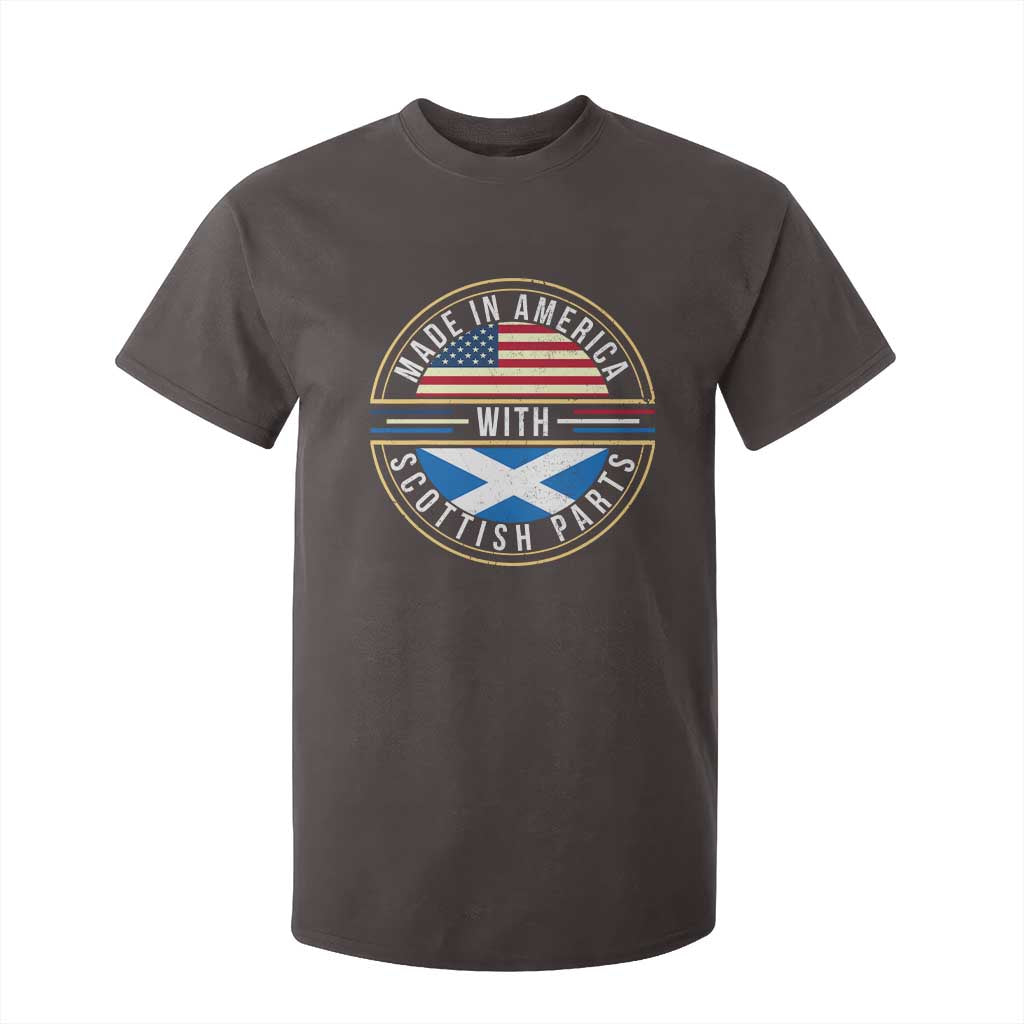 Scottish American T Shirt For Kid Made In America With Scottish Parts Scotland TS09 Dark Chocolate Print Your Wear