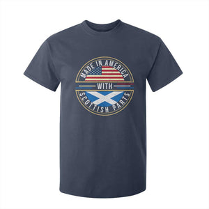 Scottish American T Shirt For Kid Made In America With Scottish Parts Scotland TS09 Navy Print Your Wear