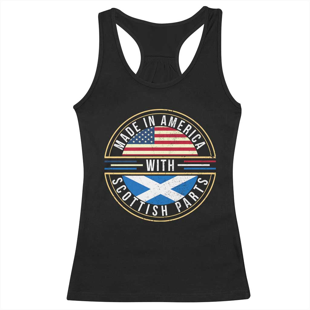 Scottish American Racerback Tank Top Made In America With Scottish Parts Scotland TS09 Black Print Your Wear