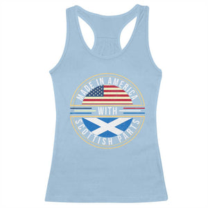 Scottish American Racerback Tank Top Made In America With Scottish Parts Scotland TS09 Light Blue Print Your Wear