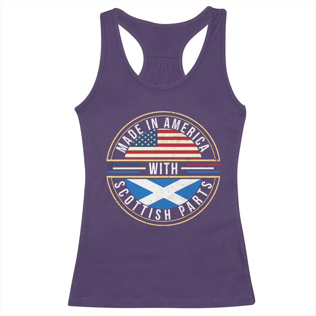 Scottish American Racerback Tank Top Made In America With Scottish Parts Scotland TS09 Purple Print Your Wear