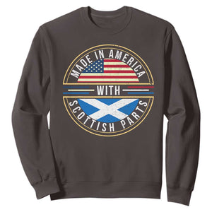 Scottish American Sweatshirt Made In America With Scottish Parts Scotland TS09 Dark Chocolate Print Your Wear