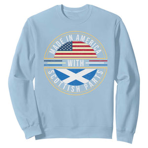 Scottish American Sweatshirt Made In America With Scottish Parts Scotland TS09 Light Blue Print Your Wear