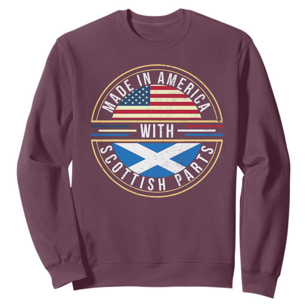 Scottish American Sweatshirt Made In America With Scottish Parts Scotland TS09 Maroon Print Your Wear