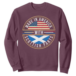 Scottish American Sweatshirt Made In America With Scottish Parts Scotland TS09 Maroon Print Your Wear