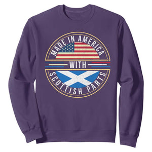 Scottish American Sweatshirt Made In America With Scottish Parts Scotland TS09 Purple Print Your Wear