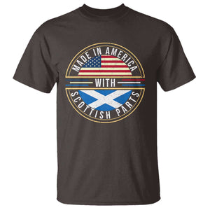 Scottish American T Shirt Made In America With Scottish Parts Scotland TS09 Dark Chocolate Print Your Wear