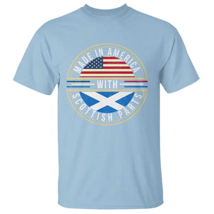 Scottish American T Shirt Made In America With Scottish Parts Scotland TS09 Light Blue Print Your Wear