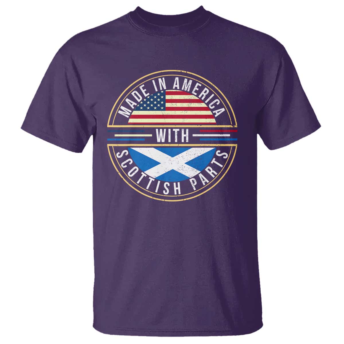 Scottish American T Shirt Made In America With Scottish Parts Scotland TS09 Purple Print Your Wear