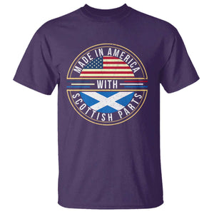 Scottish American T Shirt Made In America With Scottish Parts Scotland TS09 Purple Print Your Wear
