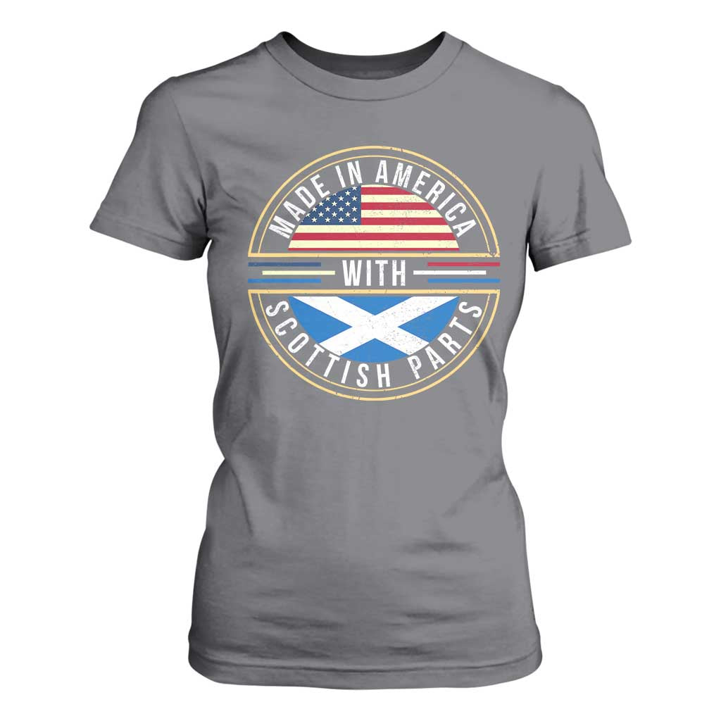 Scottish American T Shirt For Women Made In America With Scottish Parts Scotland TS09 Charcoal Print Your Wear