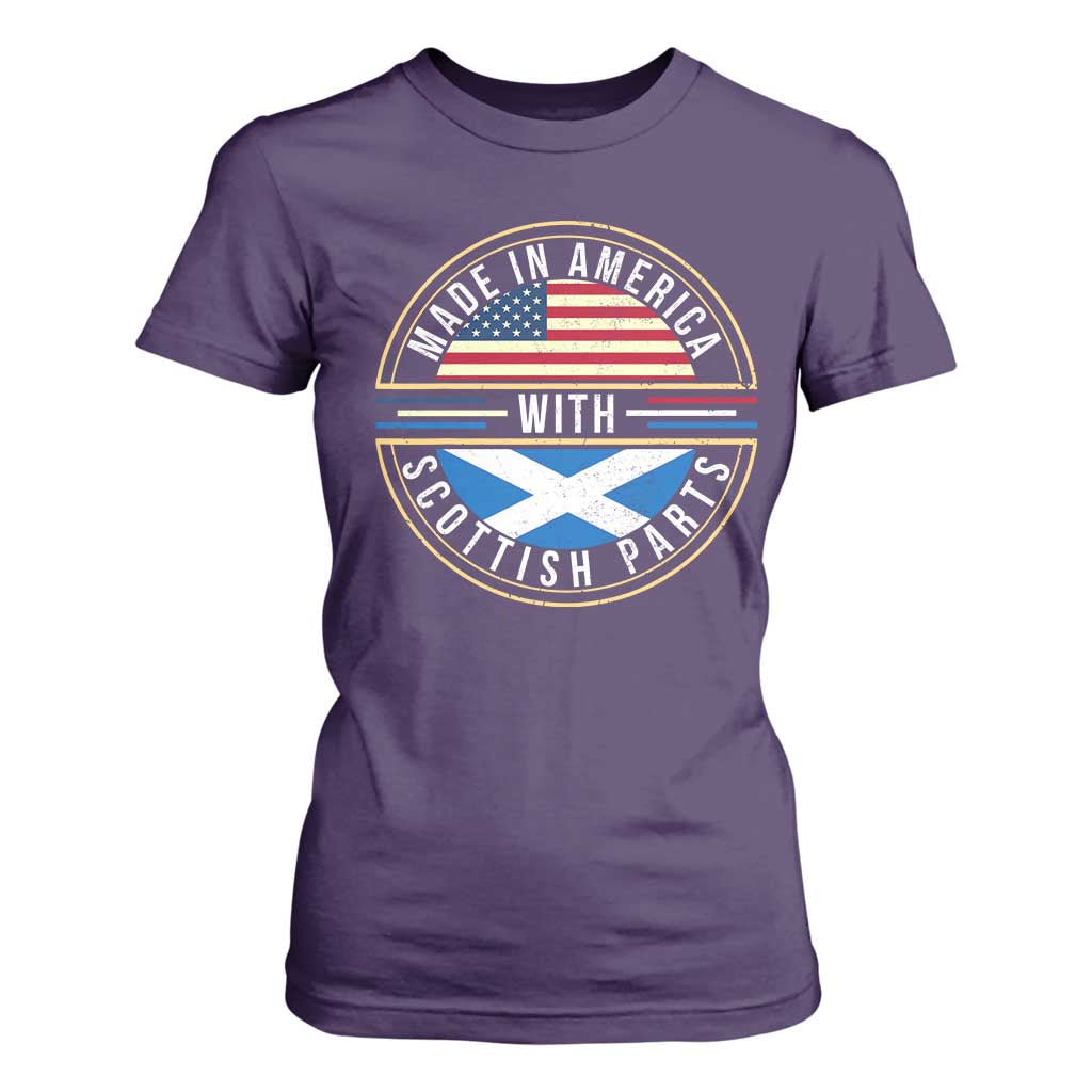 Scottish American T Shirt For Women Made In America With Scottish Parts Scotland TS09 Purple Print Your Wear