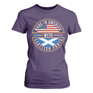 Scottish American T Shirt For Women Made In America With Scottish Parts Scotland TS09 Purple Print Your Wear