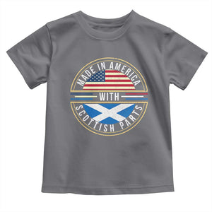 Scottish American Toddler T Shirt Made In America With Scottish Parts Scotland TS09 Charcoal Print Your Wear