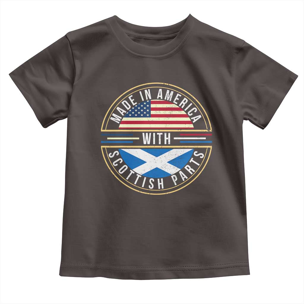 Scottish American Toddler T Shirt Made In America With Scottish Parts Scotland TS09 Dark Chocolate Print Your Wear