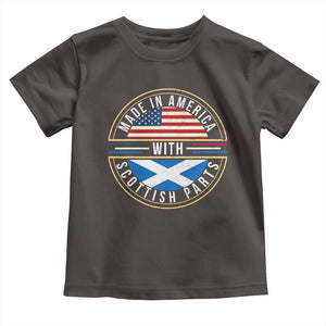 Scottish American Toddler T Shirt Made In America With Scottish Parts Scotland TS09 Dark Chocolate Print Your Wear