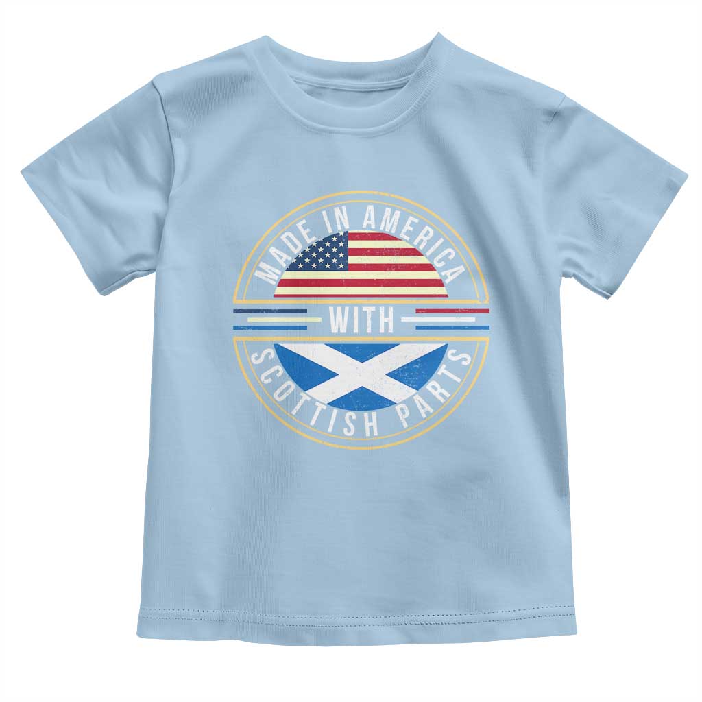 Scottish American Toddler T Shirt Made In America With Scottish Parts Scotland TS09 Light Blue Print Your Wear
