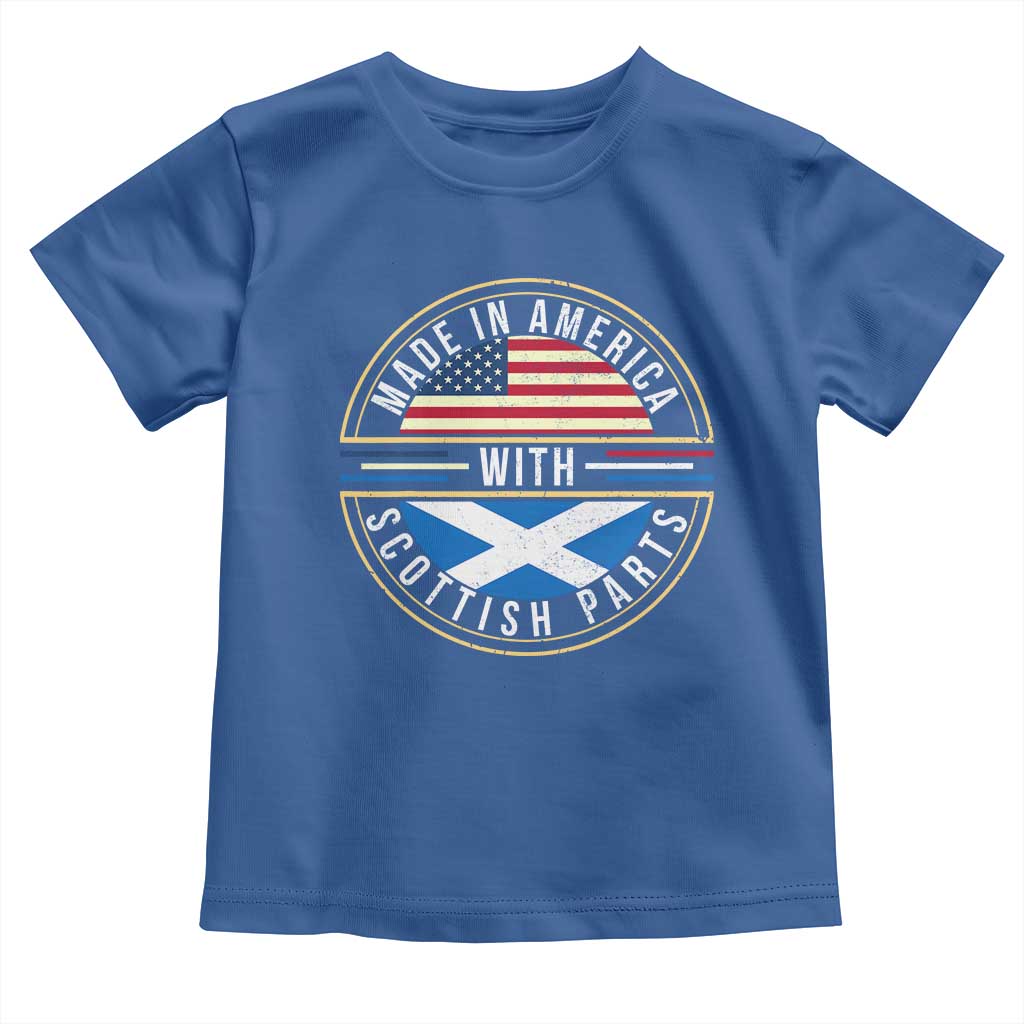 Scottish American Toddler T Shirt Made In America With Scottish Parts Scotland TS09 Royal Blue Print Your Wear